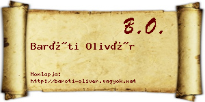Baróti Olivér névjegykártya